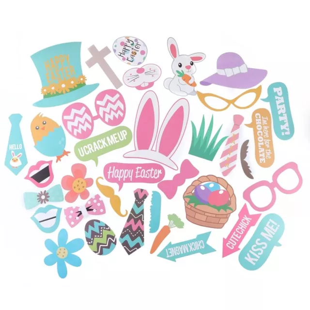 35 Pcs Men and Women Easter Party Decorations Photo Booth Props