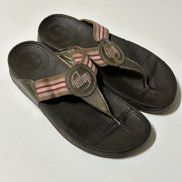 Fitflop Womens US 8 EU 39 Lulu Brown Slip On Flip Flop Thong Sandals Style 2000