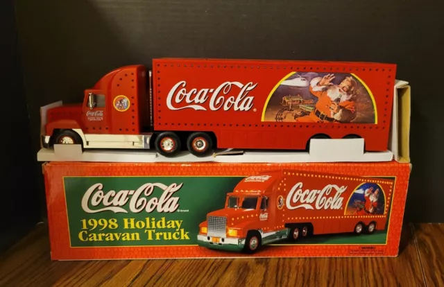 VTG Coca Cola Limited Ed 1998 Holiday Caravan Truck Light Up Christmas Santa NIB