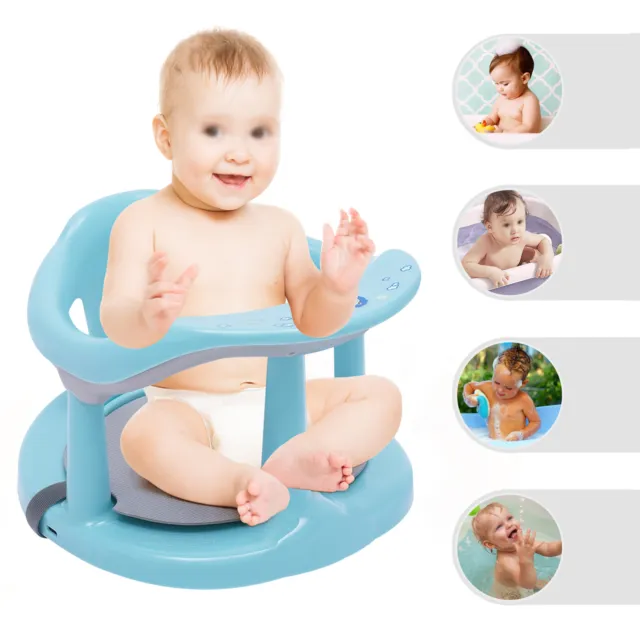 Baby Bath Tub Ring Seat With 4 Suction Cups- Green