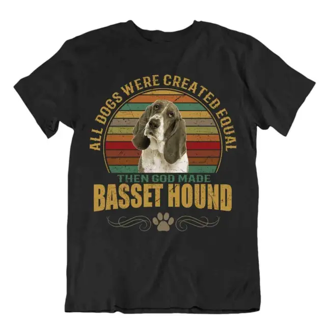 Basset Hound Dog T-Shirt Cool Gift Pet Lovers Best Friend Vintage Present
