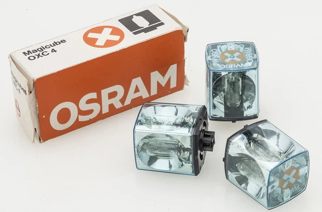 Osram Magicube Oxc 4 OXC-4 Cubo Flash Blitzbirne Flashbulb Flashcube 3 Pezzi