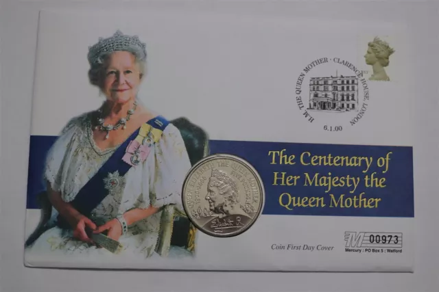 🧭 🇬🇧 Uk Gb 5 Pounds 2000 Queen Mother Coin Cover B70 #70