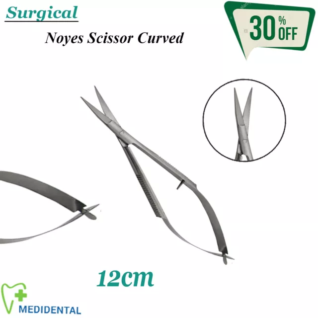 Ciseaux de Chirurgie Spring Action Noyes Curved 12cm Instrument à Laboratoire CE