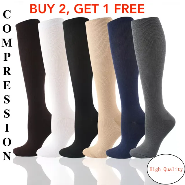 Compression Socks Stockings Women Mens Knee High Medical 20-30 mmHG S/M-L/XL-XXL