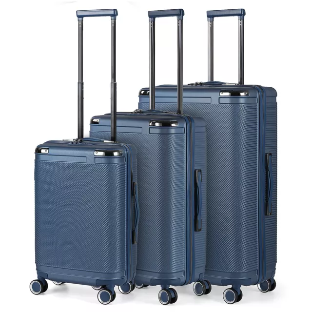 Set of 3 Travel Luggage Set Spinner Wheels Trolley Suitcase Hardside 20/24/28"