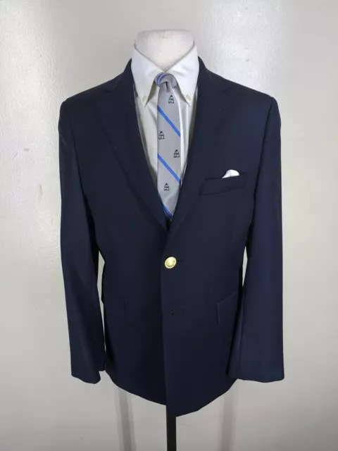 Blazer Ragazzi Joseph Abboud 100% Lana Blu 2 Btn Sfiato Centrale 13 Reg 3