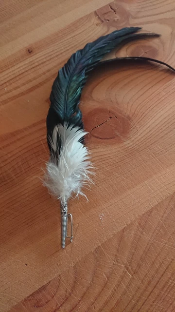 Hutfeder ca 30cm lang mit Metallspitze 