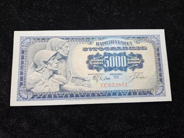 Yugoslavia 5000 Dinara Banknote 1963 "pin holes"