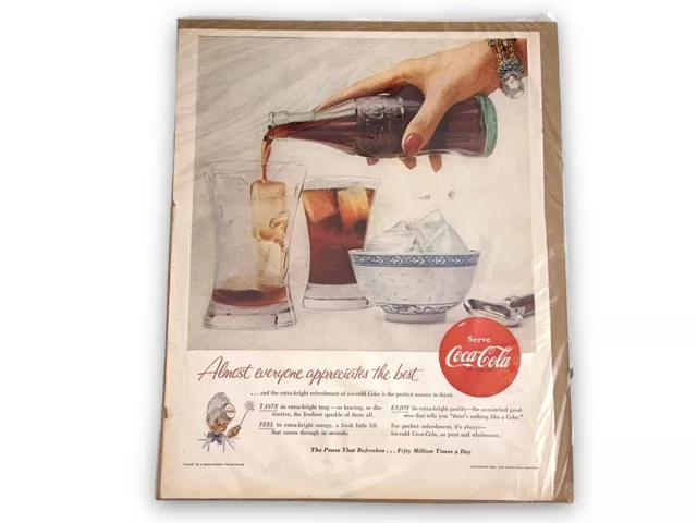 1955 Coca-Cola Soda Bottle Serve Ice Refreshing Beverage Vintage Print Ad