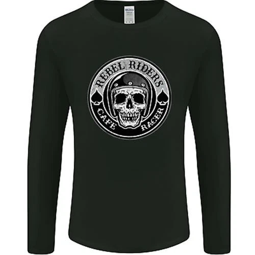 T-shirt a maniche lunghe da uomo moto Rebel Cafe Racer Biker
