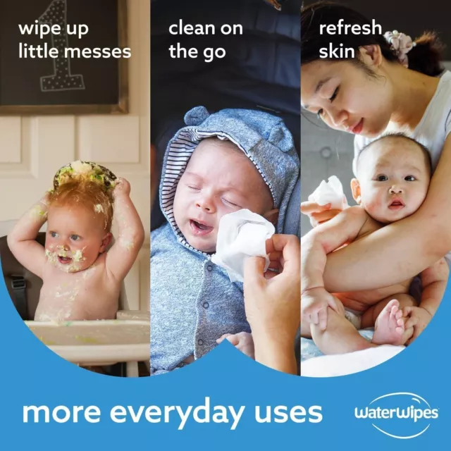 WaterWipes Original Plastic Free Baby Wipes, 720 Count (12 packs), 99.9% Water B