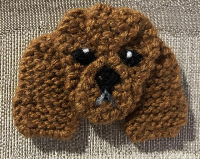 Cavalier King Charles Spaniel Ruby Knitted Brooch