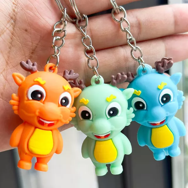 Soft Rubber Bag Pendant Dragon Year Keychain Cute Cartoon Keyring Car Key Cha Sp