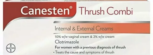 CANESTEN THRUSH COMBI - Internal and External Vaginal Creams Thrush  Treatment £11.99 - PicClick UK