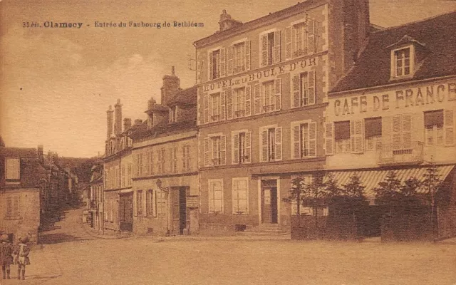 CLAMECY - entrée du faubourg de Bethléem(Hôtel de la boule d'or,café de France)