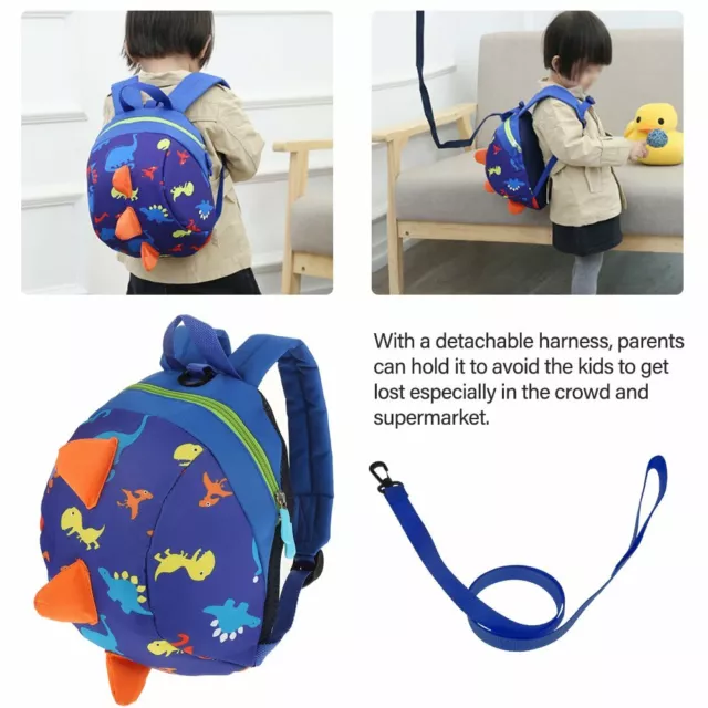 Cute Cartoon Baby Toddler Kids Dinosaur Safety Harness Strap Bag Backpack Travel 3