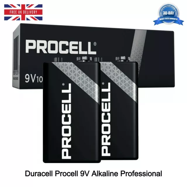 10 Duracell Procell 9V PP3 MN1604 Professional Block Smoke Alarm Batteries New