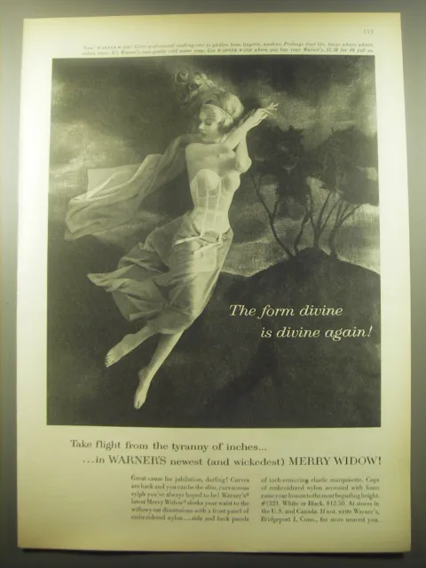 The form divine is divine again! Warner's Merry Widow bra ad 1959