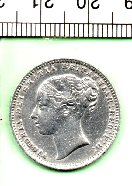1877 Queen Victoria Young Head 92.5% Silver Extra Fine Shilling Die 19 (Dt-283)