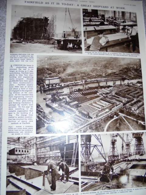 Photo article Clyde Glasgow Fairfield shipyard as it is today 1960 ref ax