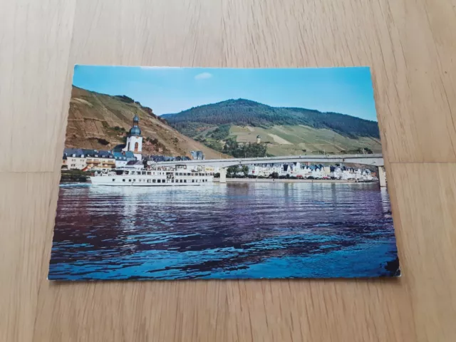 Alte Postkarte, Zell an der Mosel, Schiff / Brücke