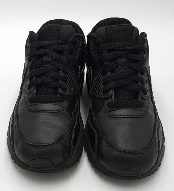 Nike Air Max 90 Low Leather Trainers 833412-001 Triple Black UK3.5/US4Y/EU36 2