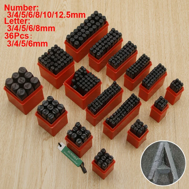 37pc 1/8" (3mm) Alphabet Letters And Numbers Metal Stamp Set