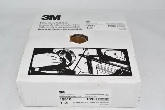 NEW 3M 19816 Utility Cloth Roll 314D, P280 J-weight, 2 in x 50 yd,
