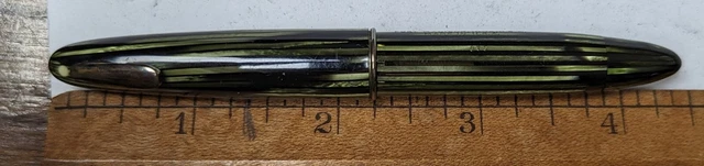 Sheaffer Tuckaway Vintage Fountain Pen Green Stripe 14k Gold nib