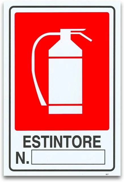 Cartello di sicurezza per estintore con nebulizzatore, 75 mm x