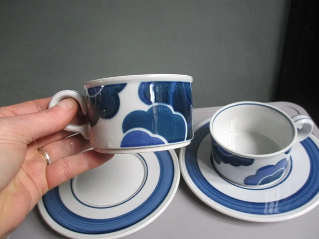 2 tasses et soucoupes Villeroy & Boch Cloud Blue chocolat ou thé TBE
