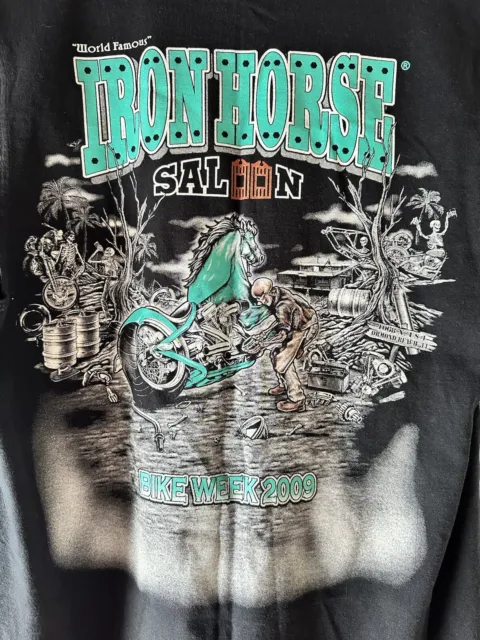 VTG BIKE WEEK 2009 Iron Horse Saloon Sleeveless T-Shirt mens L Black ...