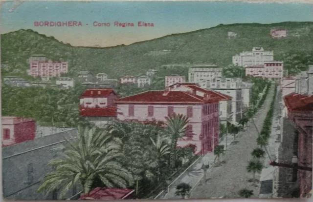 Bordighera Italy CPA Corso Regina Elena Good Condition 1924