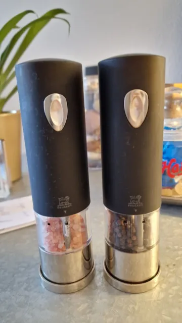 Duo de moulin à poivre et sel électrique peugeot noir 20cm lenix