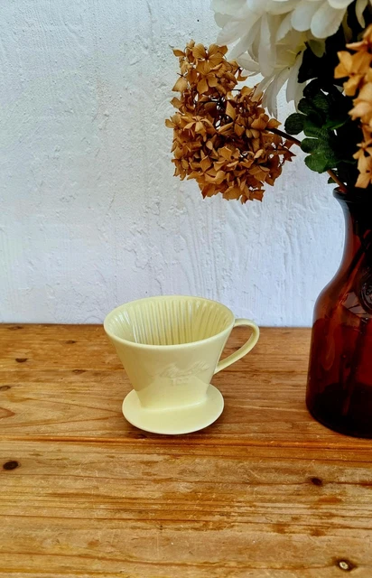 1950S Grand filtre à café en porcelaine Melitta 103 (3 trous) - Vintage
