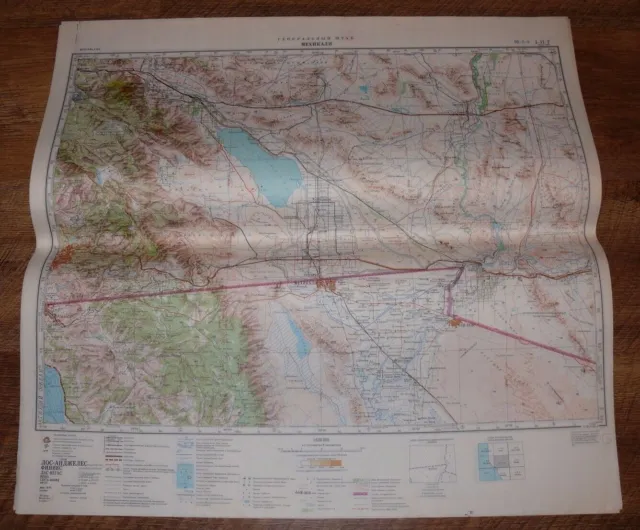 Authentic Soviet Topographic Map Mexicali, Baja California Mexico, USA #142