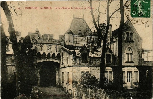 CPA AK MONTCEAU-les-MINES - Gateway to the Chateau du Plessis (437599)