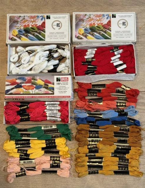 Vintage Lot Of DMC IRIS Embroidery Thread Floss 66 Skeins