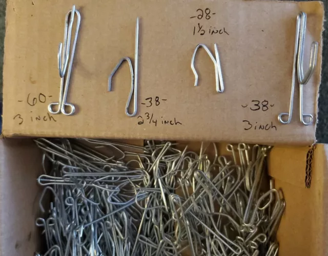 Drapery Hooks 3 Inch Slip in Style Curtain Pins.  2.5 and 1.5 inch.  164 total.