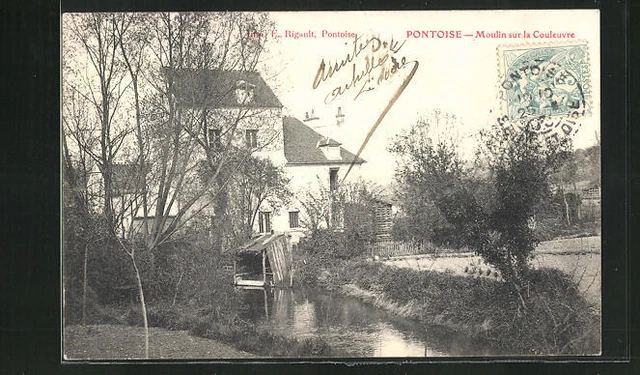 CPA Pontoise, Moulin sur la Couleuvre, vue de Wasser