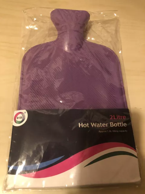 Botella de agua caliente de 2 litros invierno BS 1970:2012 ESTÁNDAR goma natural púrpura