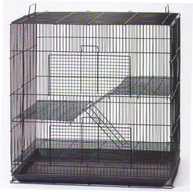 3-Levels Black Degu Chinchilla Guinea Pig Ferret Rat Mice Rabbit Hamster Cage 41