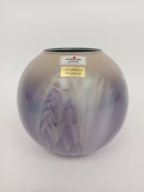 Vintage Ambiente Zwiesel Purple Glass Bowl Vase home Décor Collectable