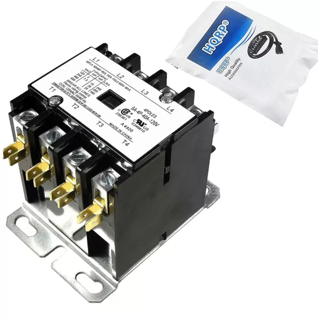 HQRP 4-Pole 40 Amp Coil 120V AC Contactor Definite Purpose Relay for C25ENF440A