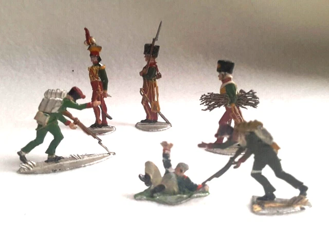 Lot  Divers Soldats  infanterie,  Empire,  plat d'étain, anciens