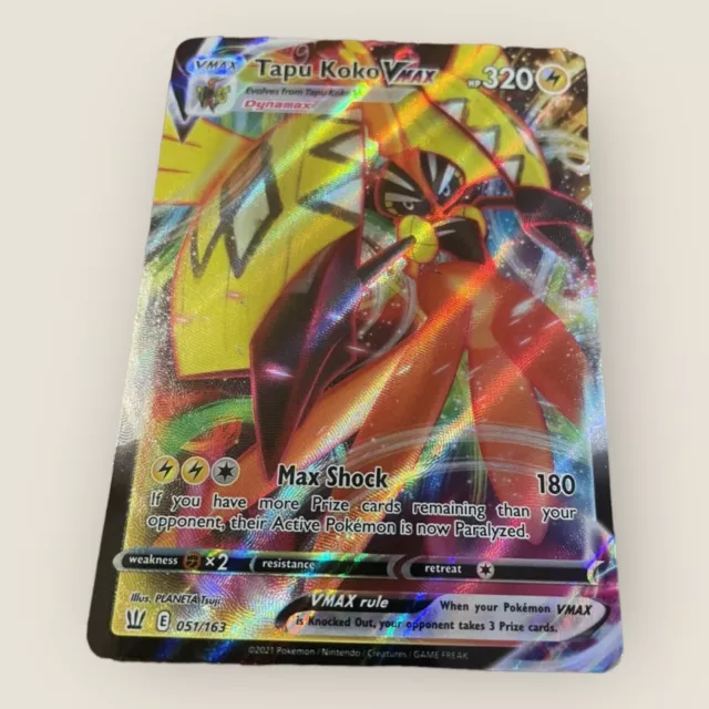 Pokemon Card Tapu Koko VMAX 051/163 Full Art Ultra Rare Battle Styles –  TOYSUCKER