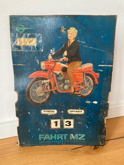 original Kalender Dauerkalender Drehkalender MZ Zschopau Simson Werbung 3853-17