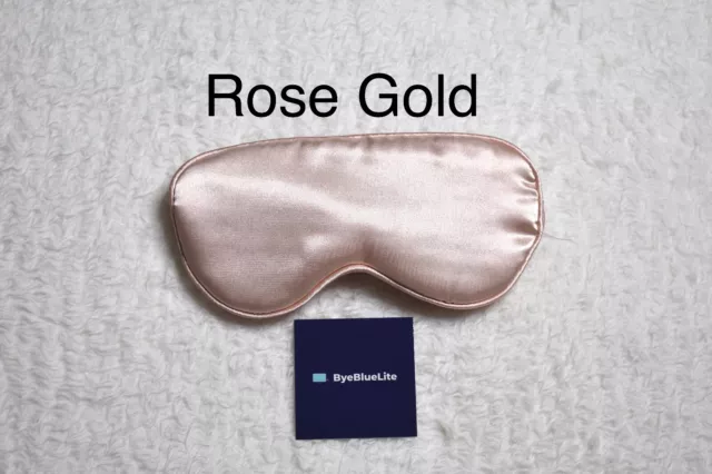 Máscara para dormir seda color oro rosa de ByeBlueLite