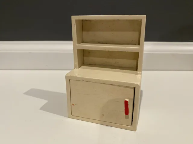 Dollhouse Miniature Barton’s 1:16 Kitchen Cabinet Cupboard Vintage Red White